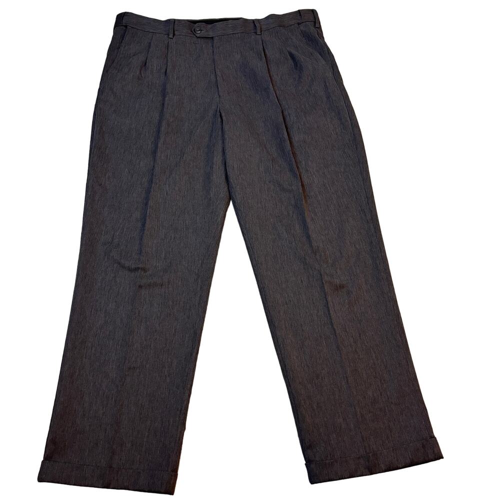 Perry Ellis Portfolio Men's Steel Gray Dress Trousers Slacks Cuffed Leg 38/30